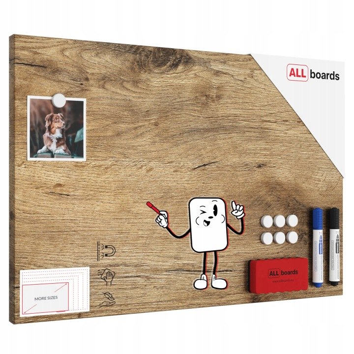 Magnetická tabuľa ALLboards MetalBoards drevo 60 × 40 cm