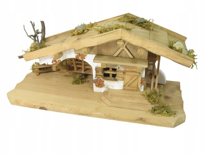 Drevená betlehemská maštaľka Dekoprojekt S078, 30,5 cm