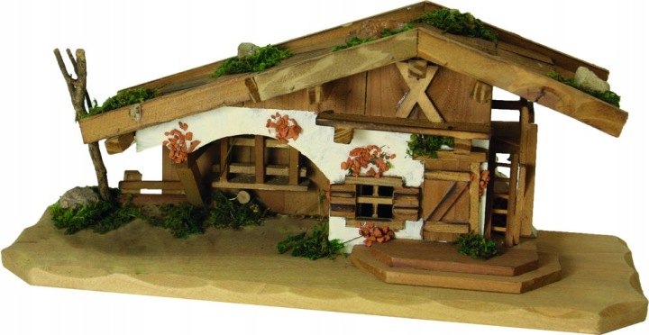 Drevená betlehemská maštaľka Dekoprojekt S078, 30,5 cm