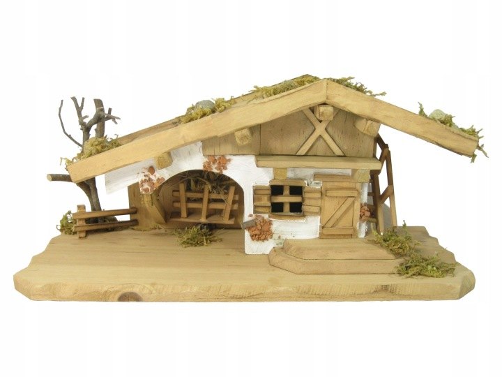 Drevená betlehemská maštaľka Dekoprojekt S078, 30,5 cm