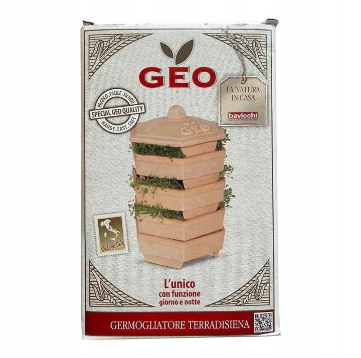 Bavicchi Terra GEO – trojúrovňová hlinená nádoba na klíčenie s vekom