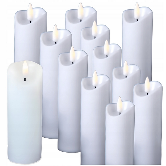 12x LED sviečka na batérie s realistickým efektom plameňa, 17,5 cm