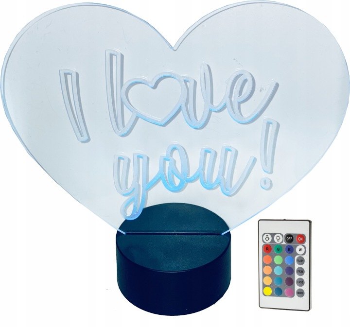 Coviplex LED srdce ILY, 16 farieb, USB alebo 3 batérie AA