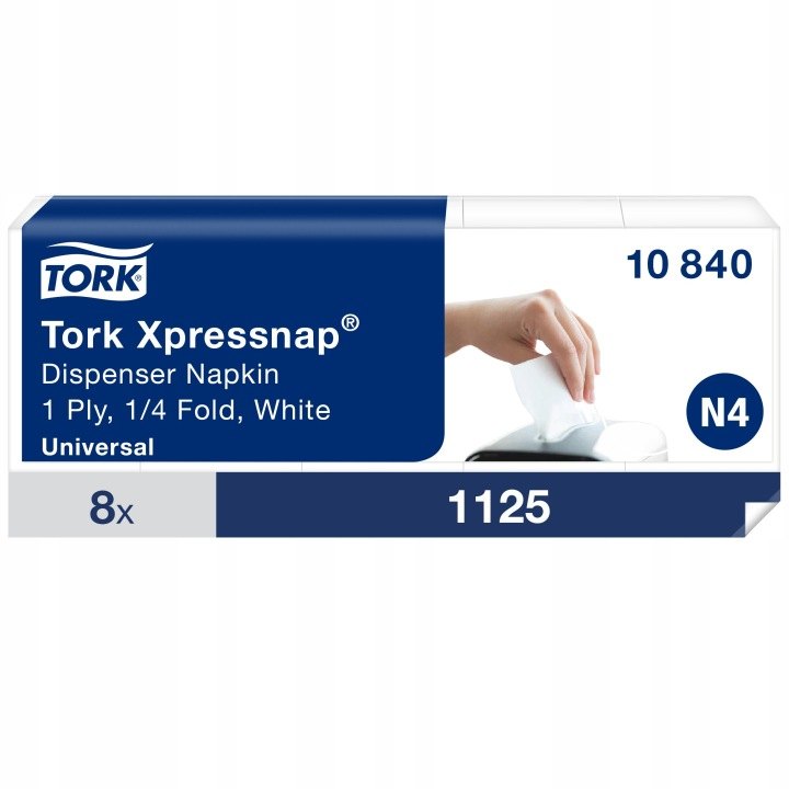 Biele dávkovacie servítky Tork Xpressnap 10840 N4, 9000 kusov