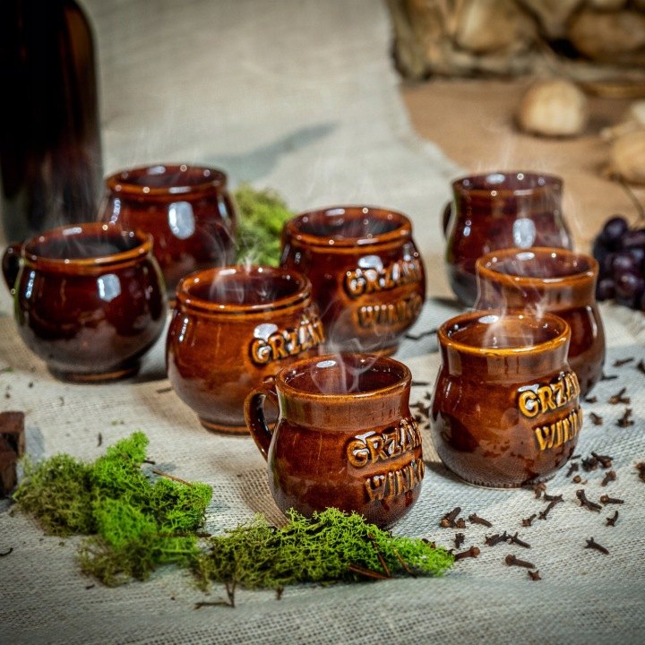 Kameninové hrnčeky na varené víno Kadax Olympia 300 ml, 4 ks