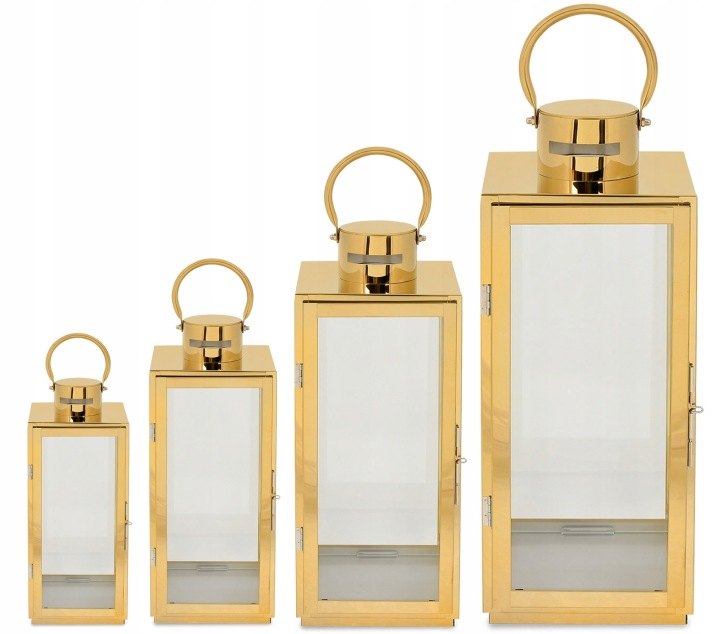 Sada štyroch zlatých lampášov Sevico F43+F87 38–77 cm