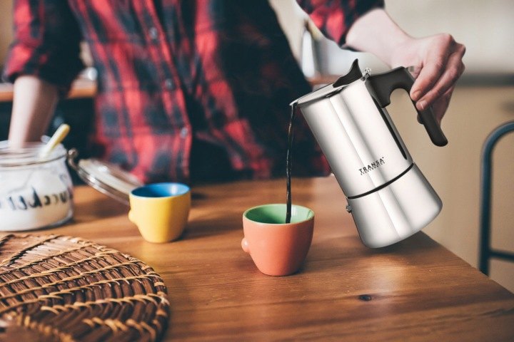 Kávovar moka Transa Caffè 12 Tz, oceľový, 600 ml