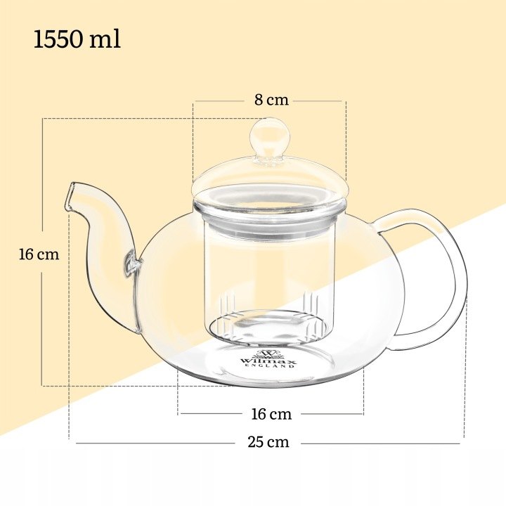 Wilmax ThermoGlass čajový džbán so skleneným sitkom, 1,55 l