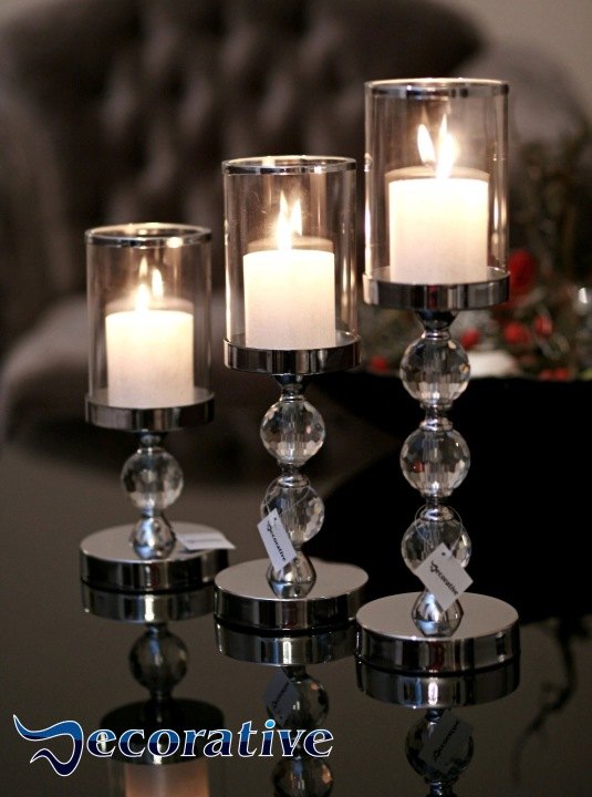 Chrómové svietniky Decorative LAM-002-CR až LAM-004-CR, 3 kusy