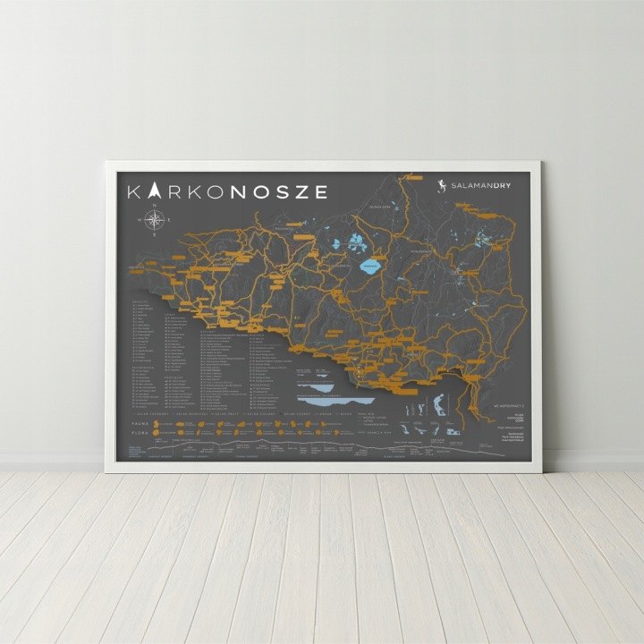 Stieracia mapa Krkonôš MZ-KRK1 68 × 48 cm