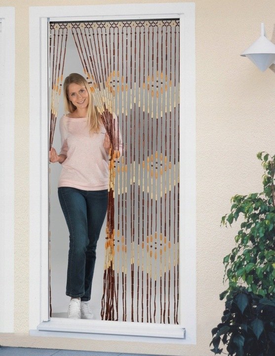 Drevený korálikový záves Maximex 90 × 200 cm na dvere