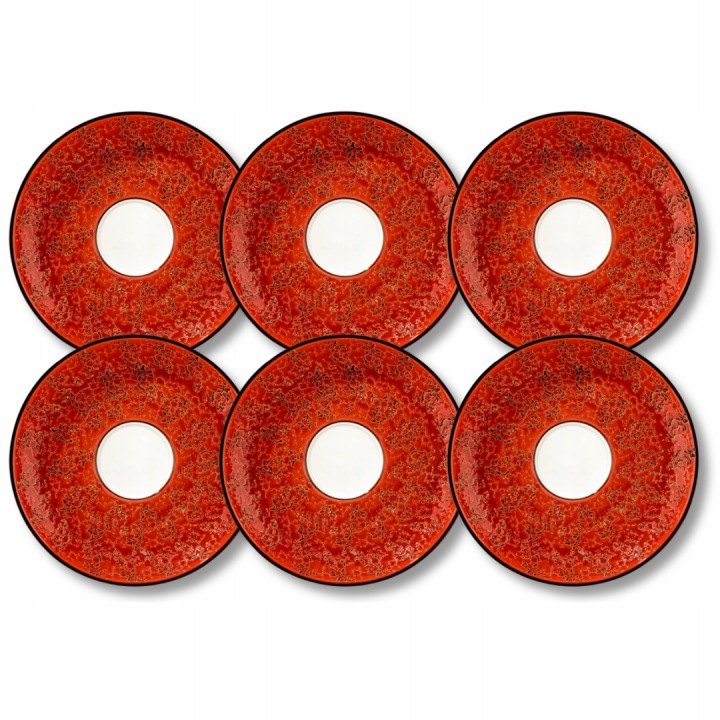 Červené porcelánové podšálky Wilmax ColorBoom 15 cm, 6 ks