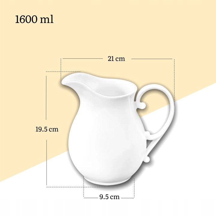 Wilmax Fine Porcelain biely džbán na mlieko, 1,6 l