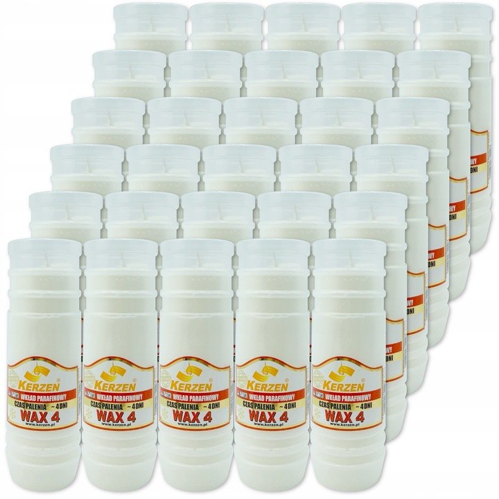 Parafínové náplne Kerzen WAX 4 do kahancov, 30 kusov