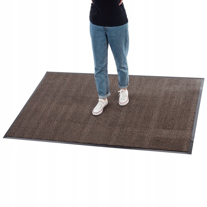 Čierno-hnedá vstupná rohož Kadax 180 × 120 cm, hrúbka 5 mm