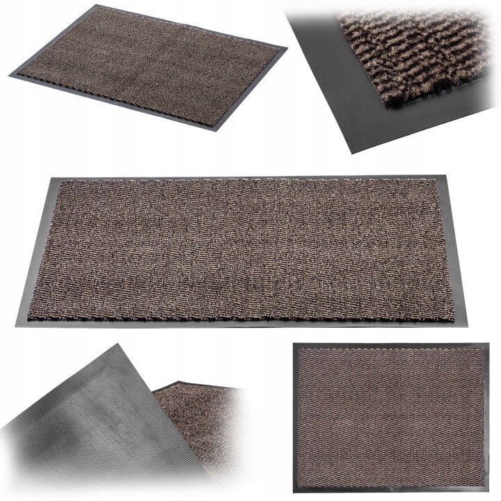 Čierno-hnedá vstupná rohož Kadax 180 × 120 cm, hrúbka 5 mm