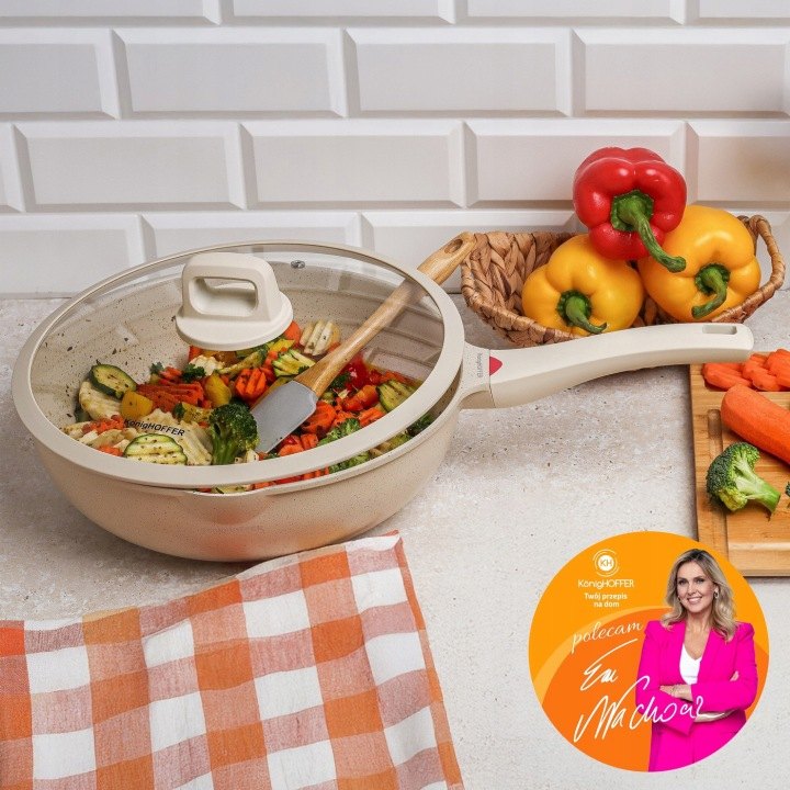 Konighoffer Creamy Marble wok 30 cm s pokrievkou