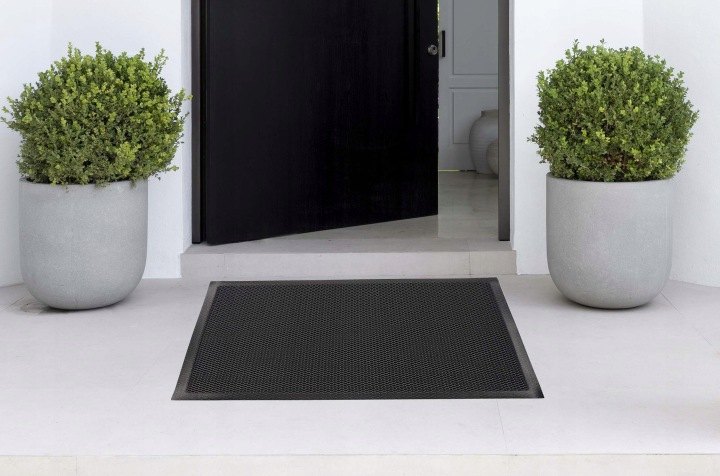 Čierno-sivá vstupná rohož ELSIMONE CARPET 3D 80 × 120 cm