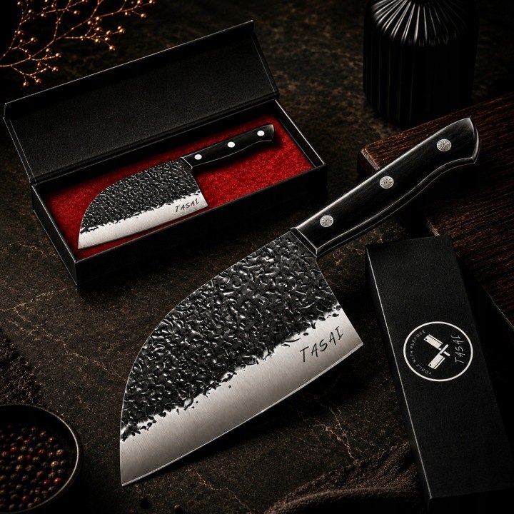 Kuchynský sekáč TASAI T-09 s čepeľou 17 cm a puzdrom
