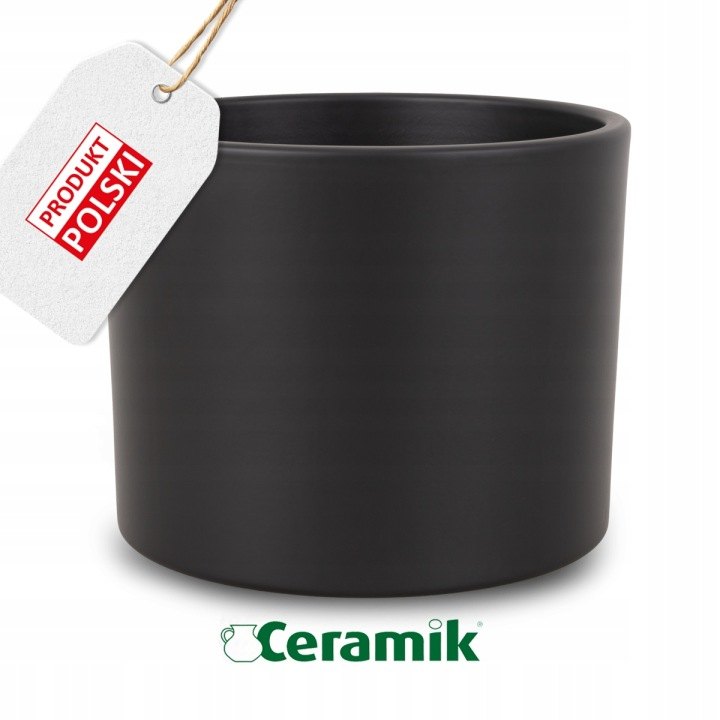 Čierny matný keramický obal Ceramik 30,5 × 32 cm