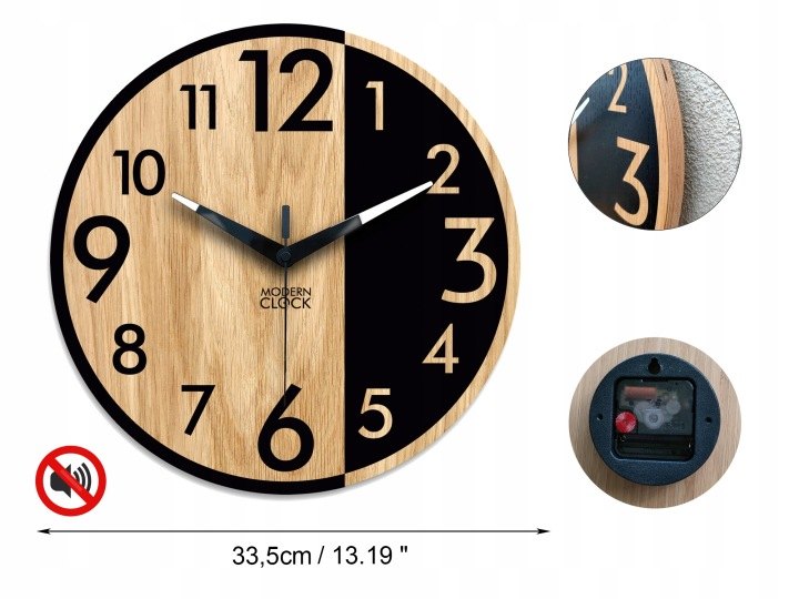 Dubové nástenné hodiny ModernClock Alfred 33,5 cm