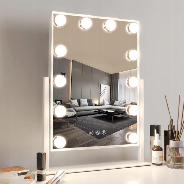 Kozmetické zrkadlo Ikonka BELLA s 12 LED a dotykovým ovládaním