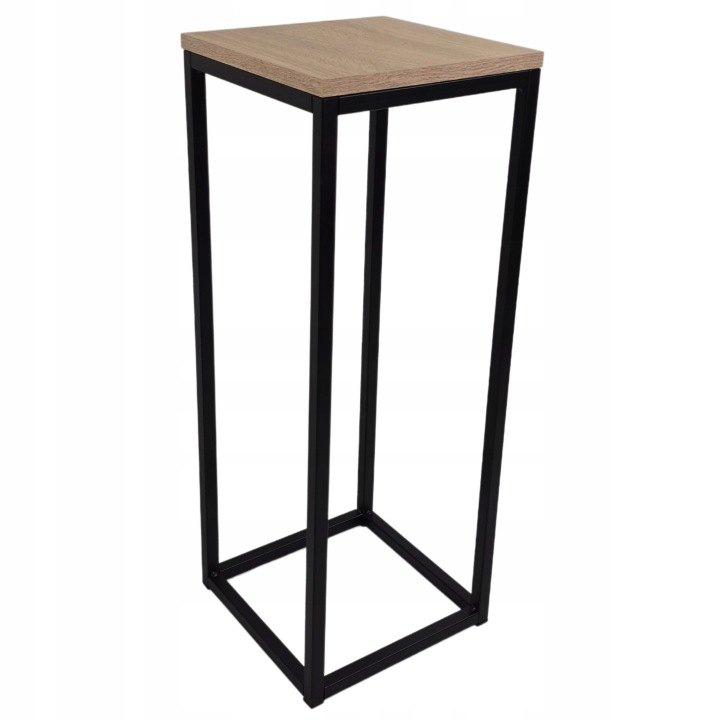 Čierny kovový stojan na kvetináč 80 cm 30 × 30 cm
