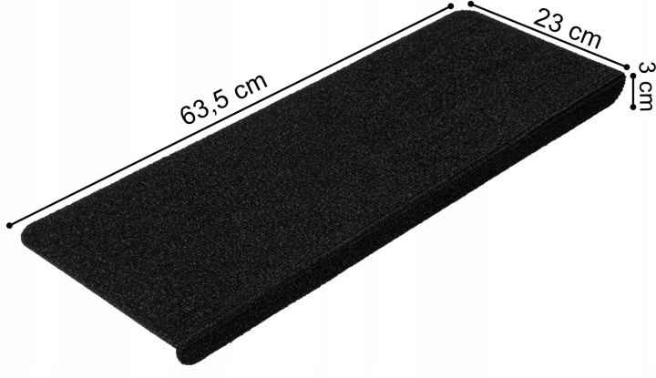 Čierne schodové nášľapy Gockowiak Adria 63,5 cm, 15 ks