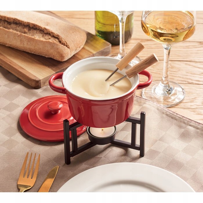 Mid Ocean keramické fondue 0,3 l pre dvoch, červené