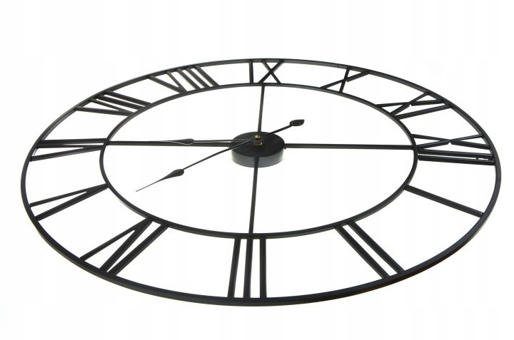 Čierne kovové nástenné hodiny ARVENTA STYLE 80 cm