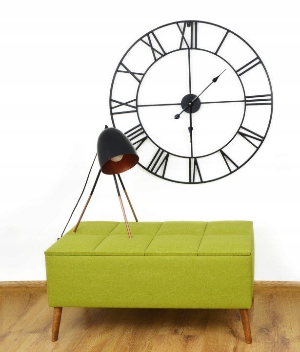Čierne kovové nástenné hodiny ARVENTA STYLE 80 cm