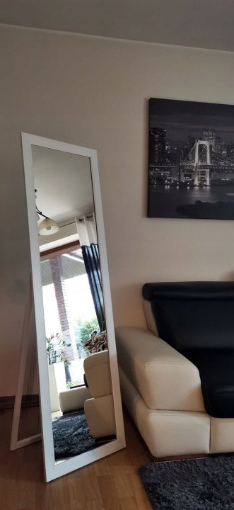 Biele stojace zrkadlo 170 × 50 cm so sklom Saint-Gobain