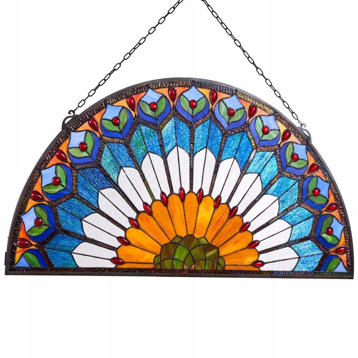 Polkruhový vitrážový panel Vevor NC-SG01 91,3 × 46,5 cm