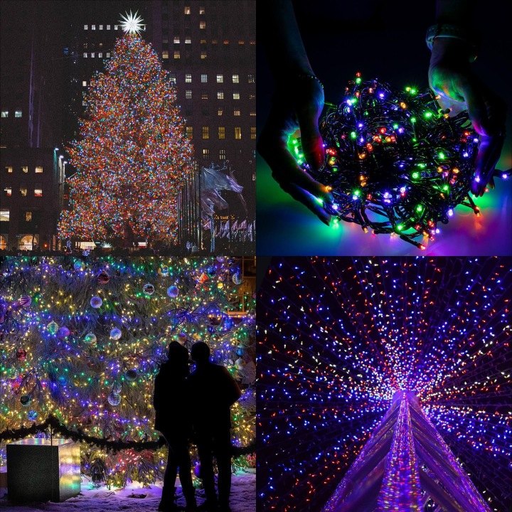 Viacfarebná reťaz Springos CL1009, 1 000 LED s modrým blikaním