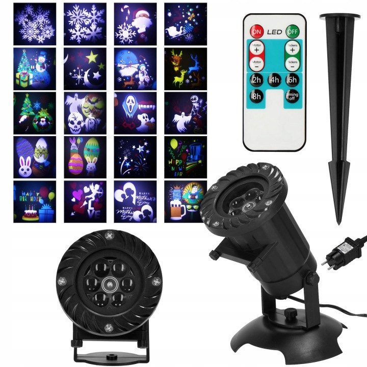 Sviatočný LED projektor Springos CL4052 s 20 motívmi