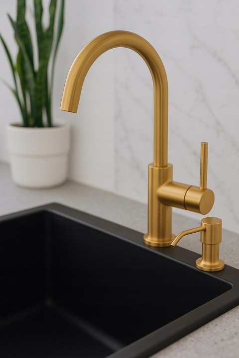 Dávkovač saponátu GRANITE SINK LUNOS, brúsené zlato