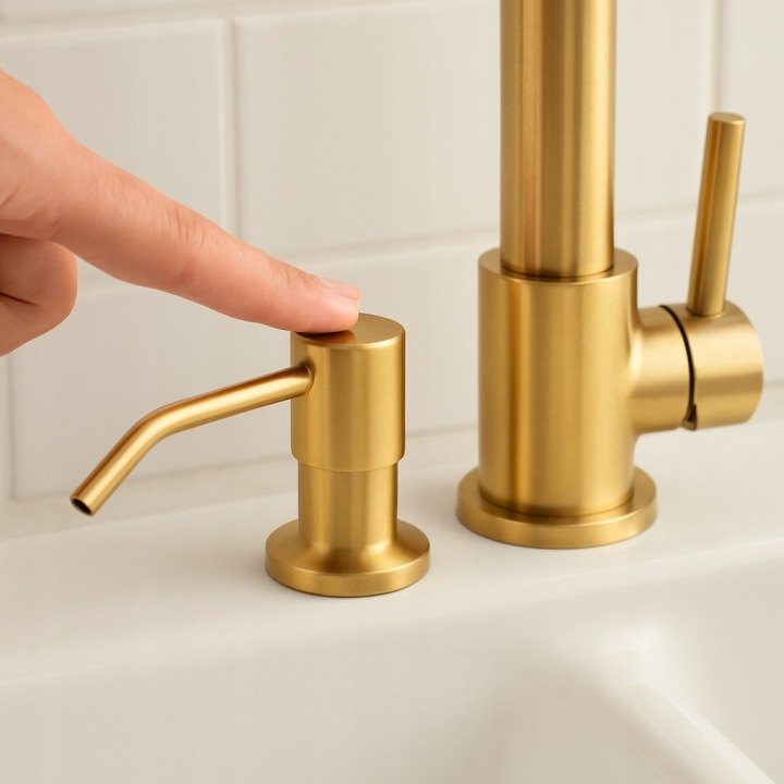 Dávkovač saponátu GRANITE SINK LUNOS, brúsené zlato