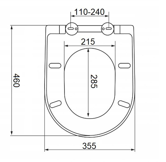 Mareani SEMTO biela WC doska 46 × 36 cm z duroplastu