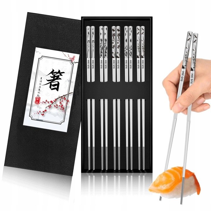 Oceľové paličky na sushi 24 cm, 5 párov