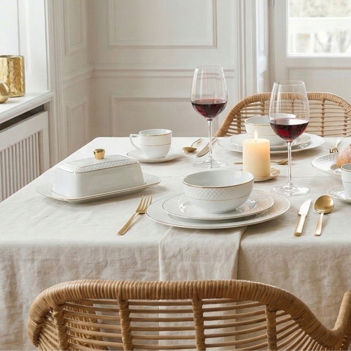 Wilmax England Diamond maselnička z bieleho porcelánu so zlatým dekorom