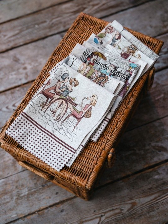Súprava 7 kuchynských utierok z bavlny a ľanu 46 × 60 cm