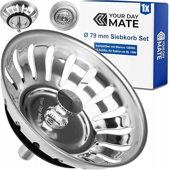 Nerezové sitko do drezu s čapom 79 mm, kompatibilné s Blanco