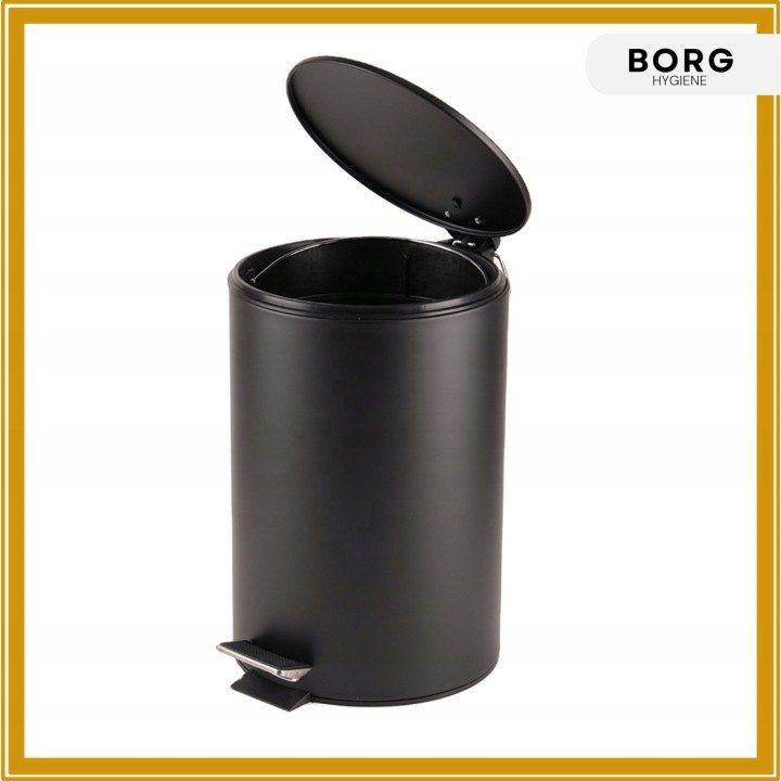 BORG Hygiene 003045 čierny pedálový kôš 12 l