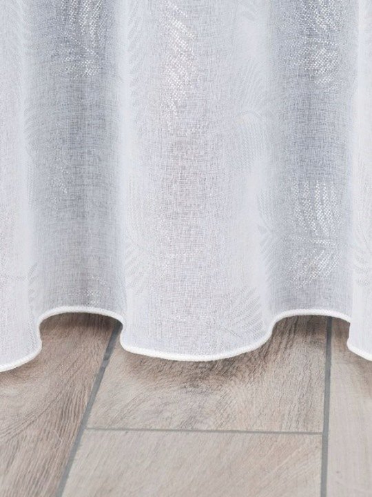 Biela záclona Romanetka so striebornými listami 210 × 240 cm