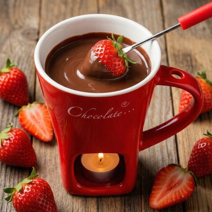 Dva keramické hrnčeky na čokoládové fondue 130 ml