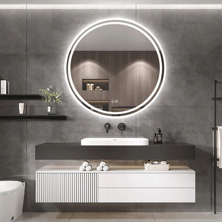 Okrúhle LED zrkadlo Tutumi Bas 70 cm s reguláciou jasu