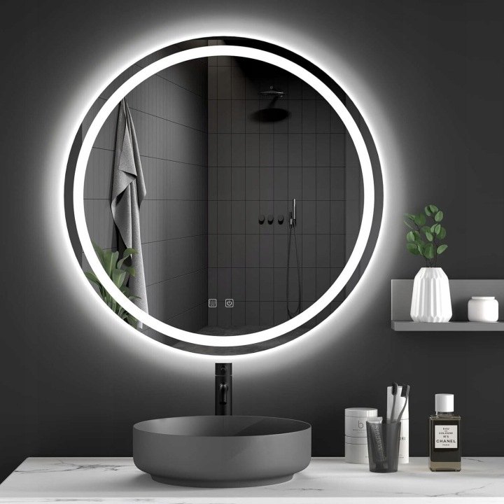 Okrúhle LED zrkadlo Tutumi Bas 90 cm s dotykovým ovládaním