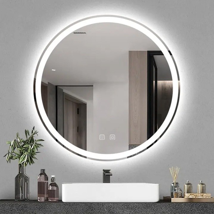Okrúhle LED zrkadlo Tutumi Bas 90 cm s dotykovým ovládaním