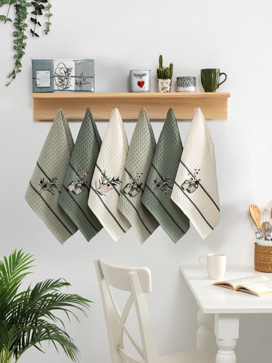 Bilge Ev Tekstil súprava 6 bavlnených kuchynských utierok 45 × 65 cm