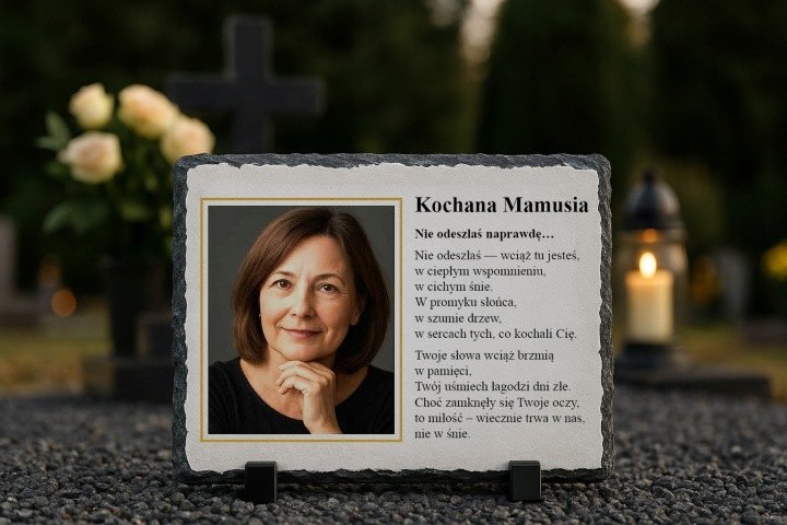 Personalizovaná kamenná fototabuľka na hrob 20 × 30 cm
